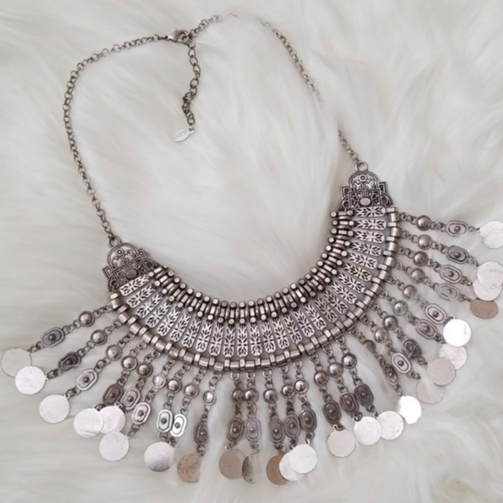 ALDO SILVER BOHO  Statement Necklace